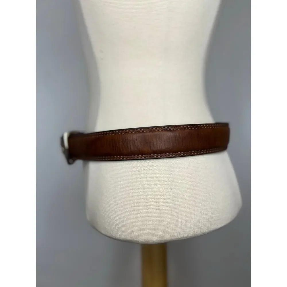 Mens Dockers Minimalist Preppy Classic Brown Leather Belt